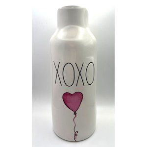 BRAND NEW 2023 Rae Dunn V Day XOXO Vase w/Pink Watercolor Balloon Hear